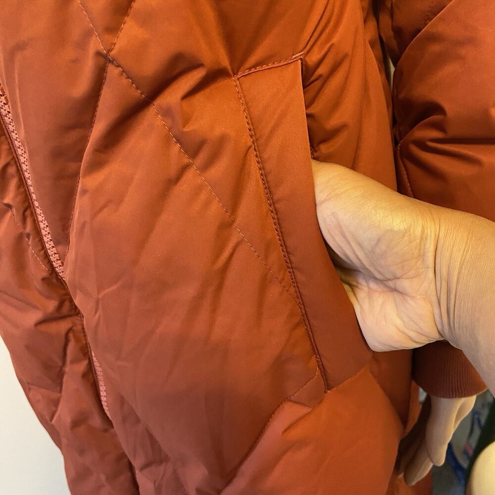 Mondetta Outdoor Women XS Orange Hooded 700 Down Fill Standard Mid Length Coat - Picture 9 of 13